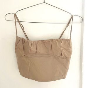 Zara beige corset style crop tank top